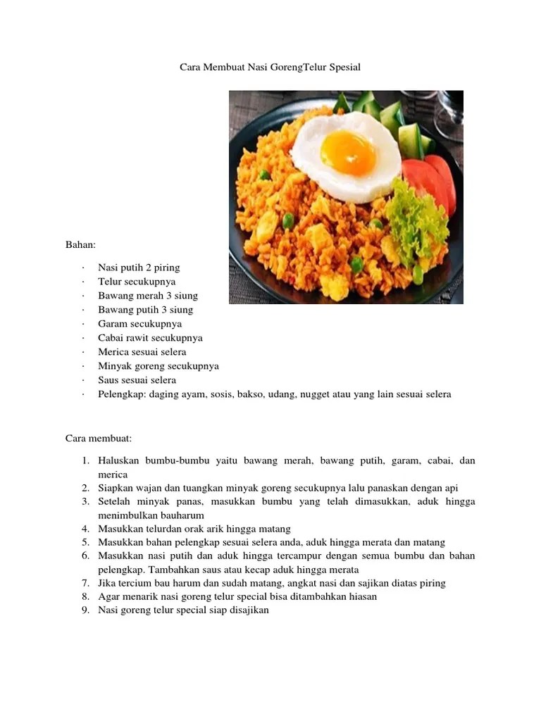 Penegasan Ulang Membuat Nasi Goreng Masnurul Ini merupakan pilihan nasi yang tepat karena teksturnya yang lebih keras dan tidak menggumpal.