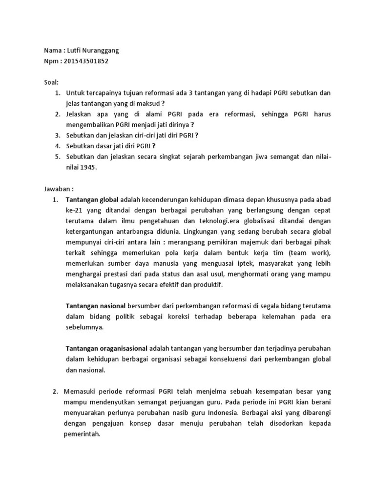 Soal SPJD Era Reformasi | PDF