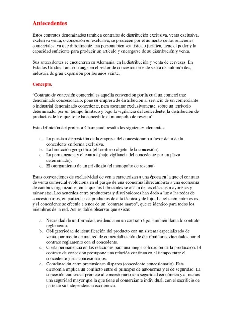 Contratos De Concesión En Exclusiva | PDF | Monopolio | Economias
