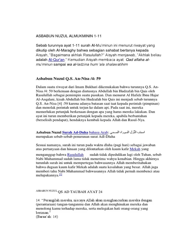 Asbabun Nuzul Almukminin 1