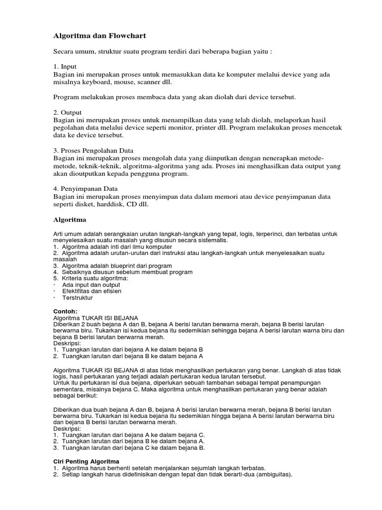 Algoritma Dan Flowchart | PDF