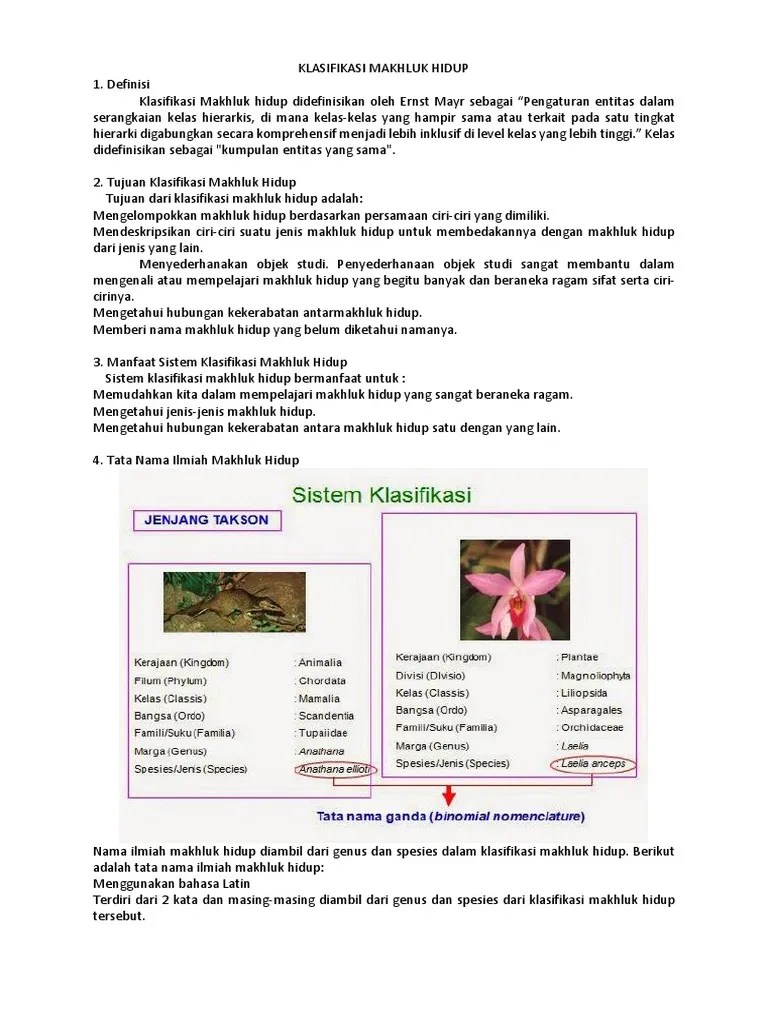 Apa Tujuan Klasifikasi Makhluk Hidup
