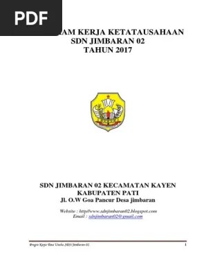 Program Kerja Tata Usaha SDN JIMBARAN 02 | PDF