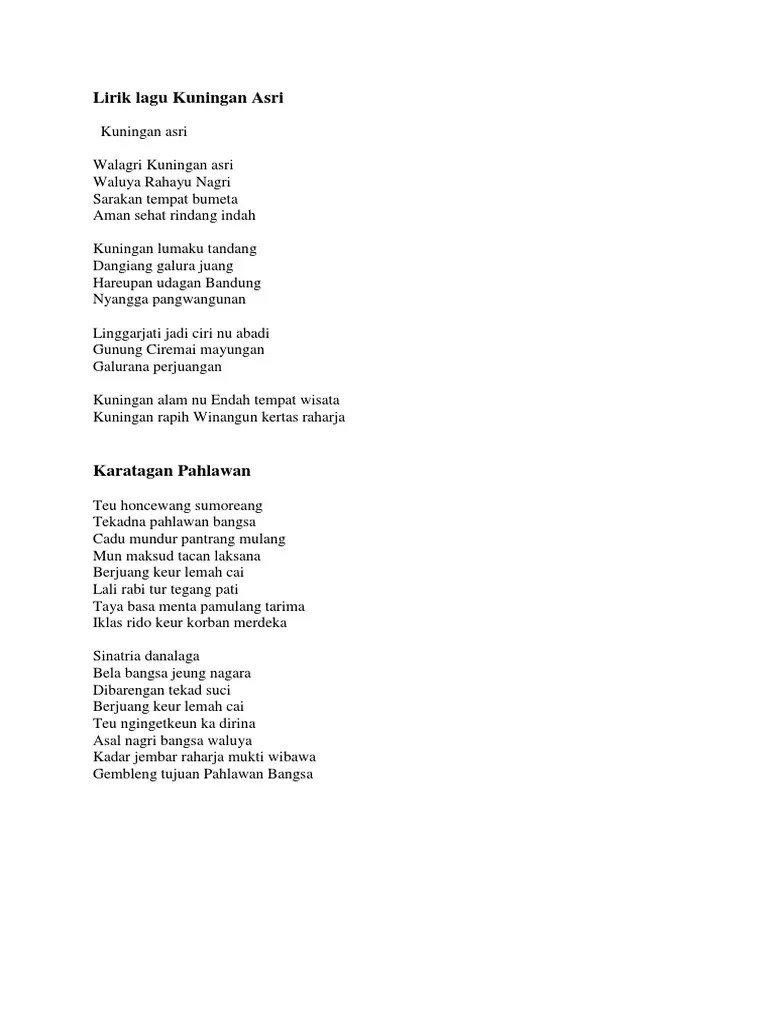 Lirik Lagu Kuningan Asri | PDF