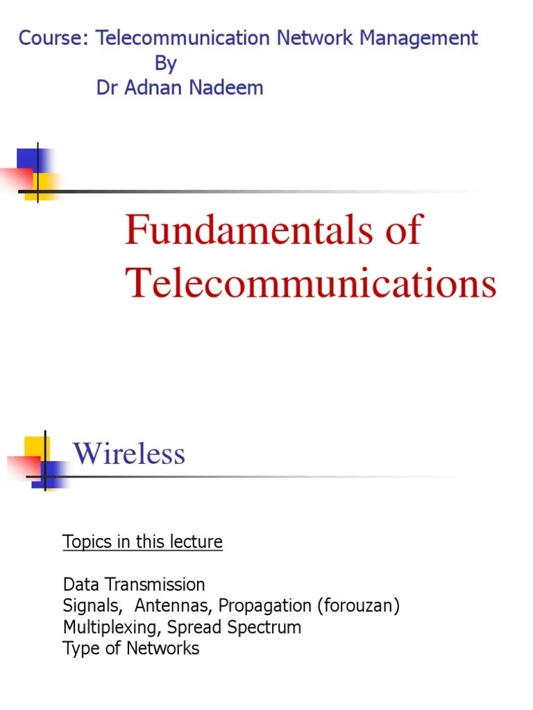 Fundamentals Of Telecommunications: Course: Telecommunication Network Management By DR Adnan ...
