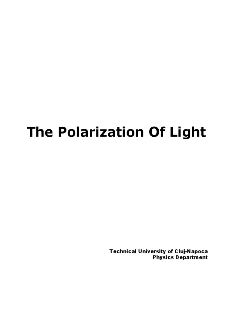 Polarisation Of Light | PDF | Polarization (Waves) | Waves