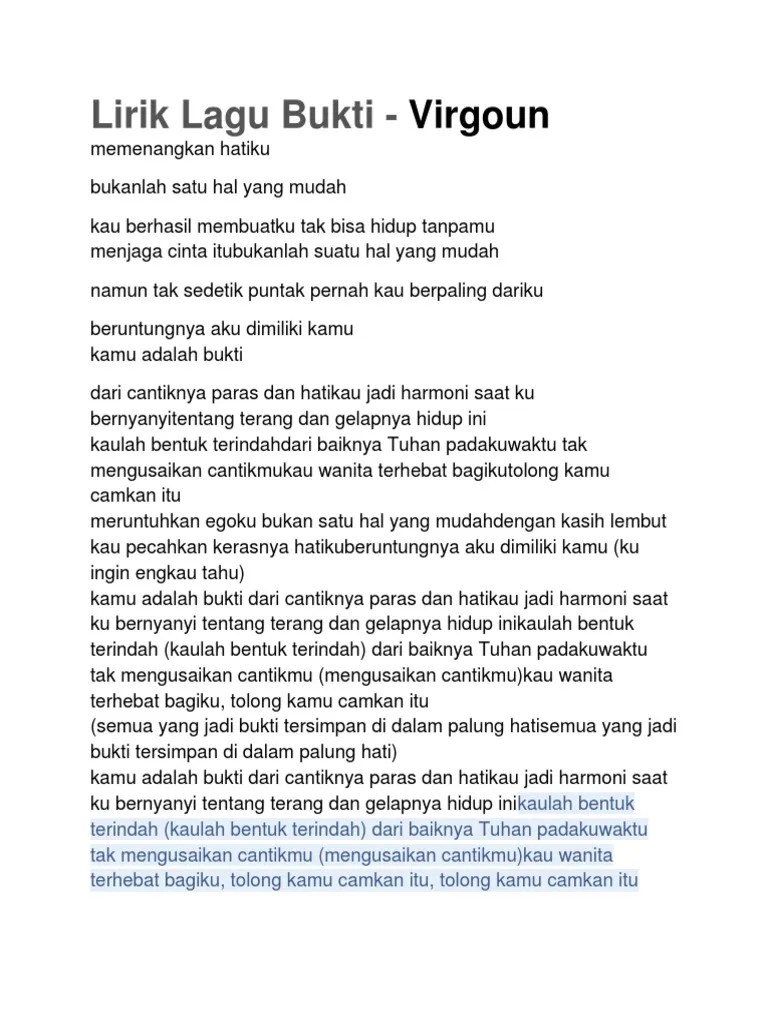 Lirik Lagu Bukti | PDF