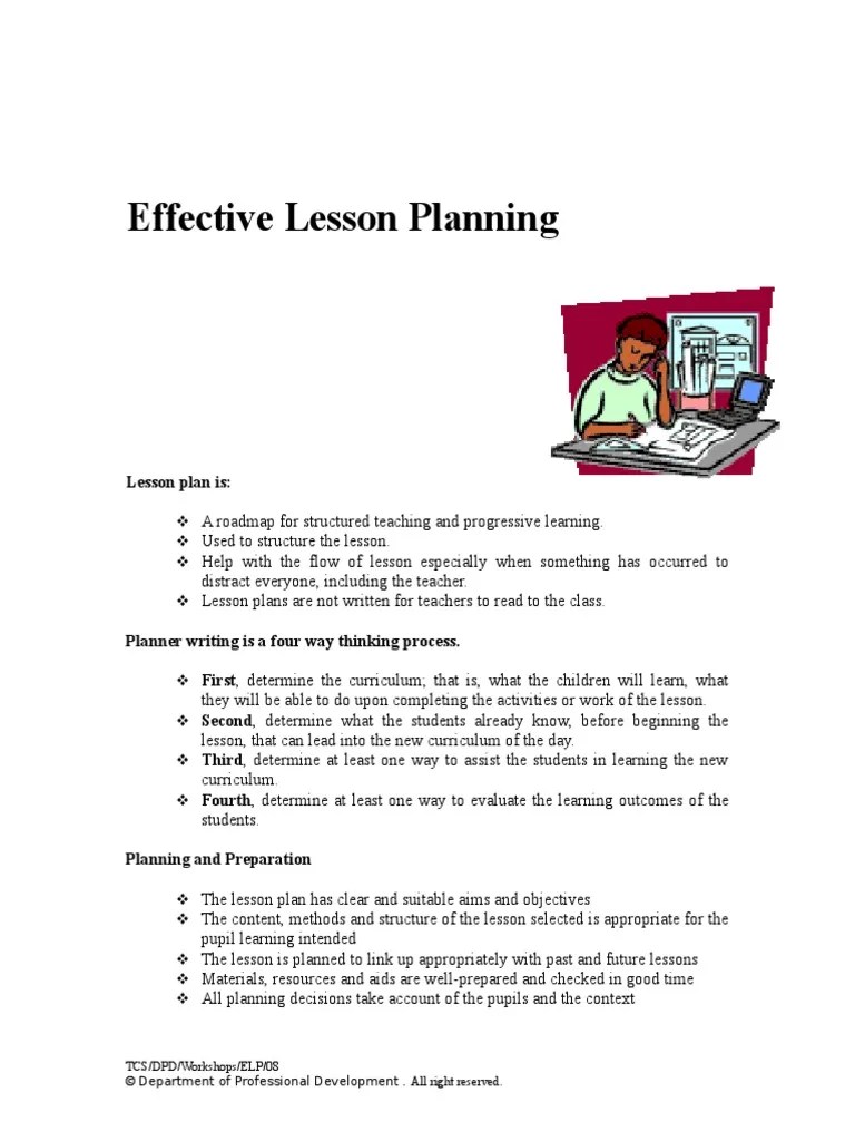 Effective Lesson Planning ELP | PDF | Lesson Plan | Curriculum