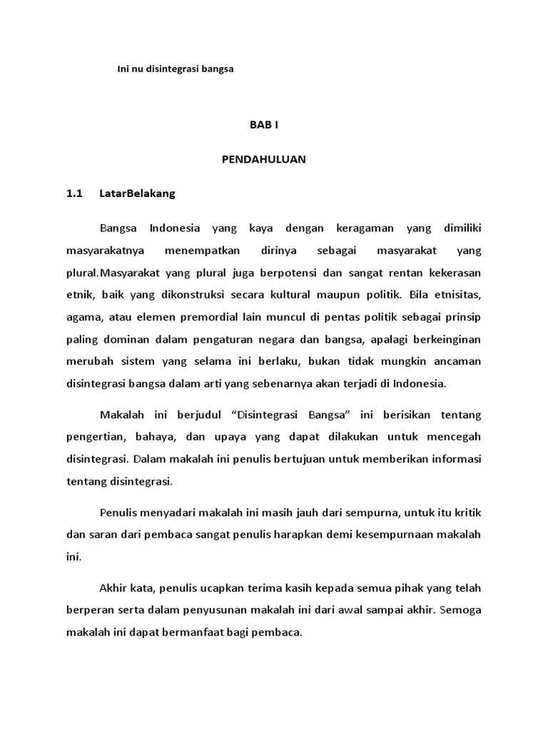 Disintegrasi Bangsa | PDF