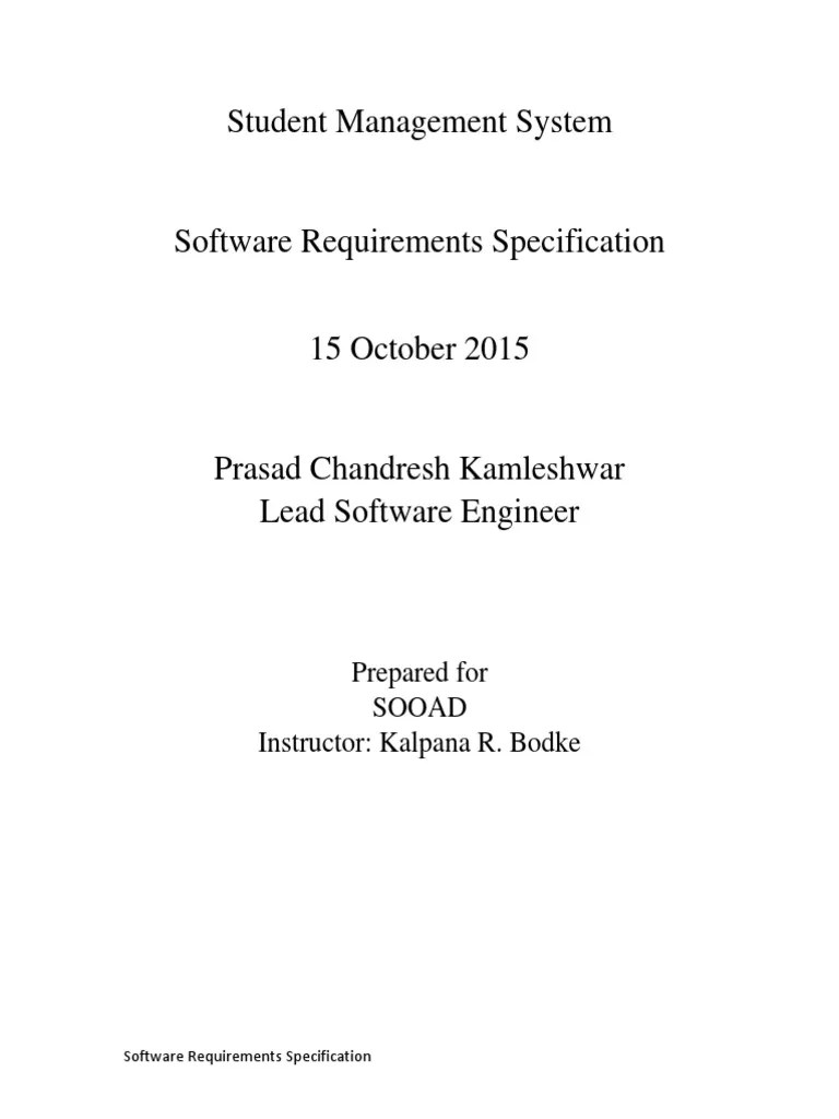 Student Management System SRS | PDF | World Wide Web | Internet & Web