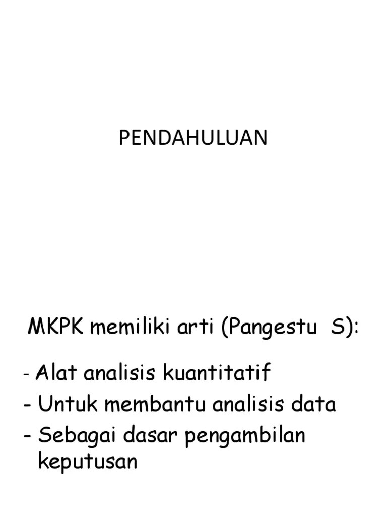 Pendahuluan MKPK ELEARNING | PDF