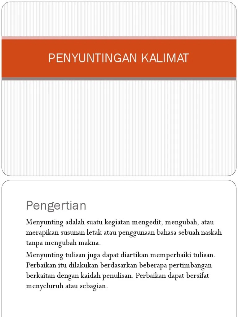 Penyuntingan Kalimat | PDF