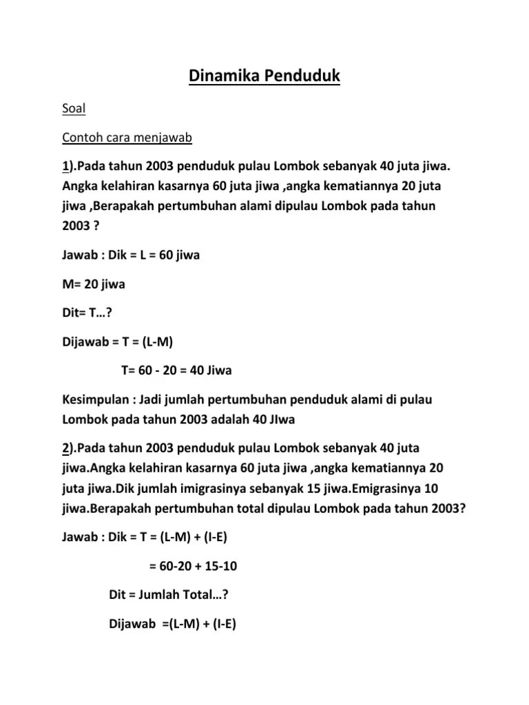 Negara terluas dengan penduduk terbanyak di dunia adalah china atau tiongkok. Dinamika Penduduk Pdf