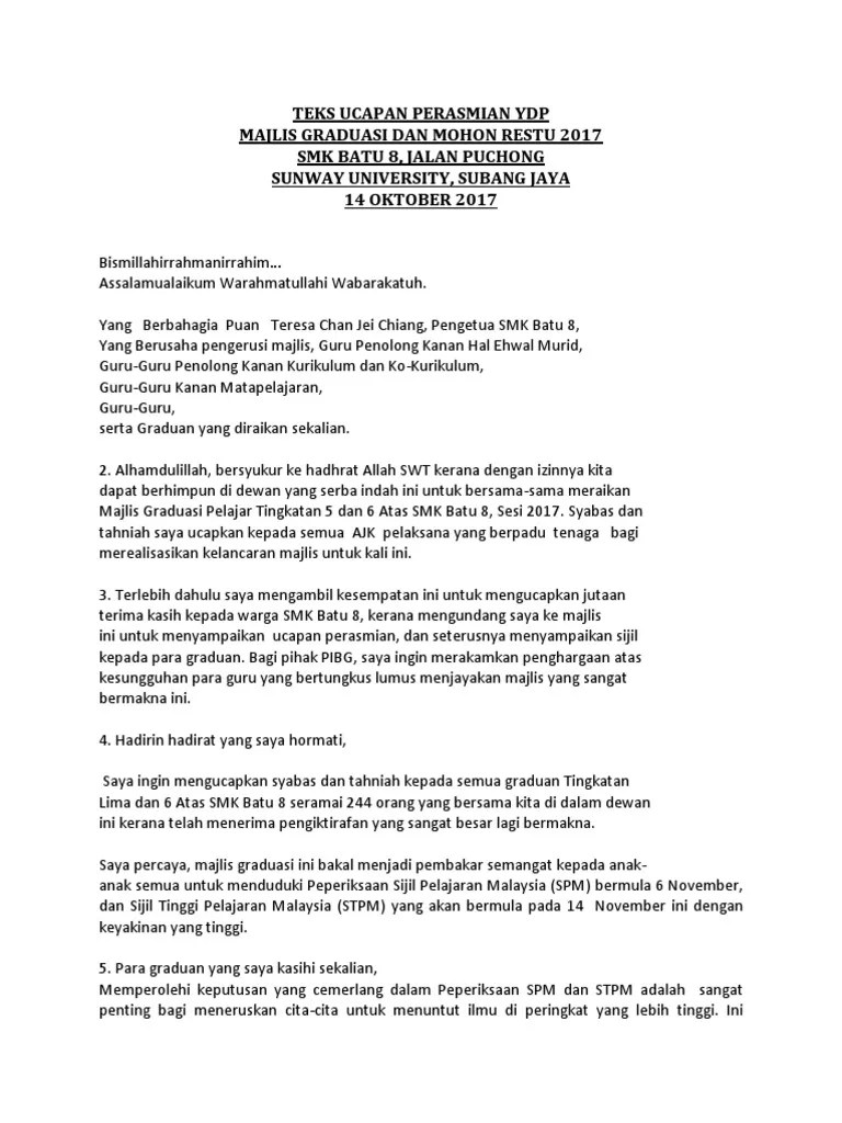Teks Ucapan Majlis Perasmian Contoh Farewell Speech U Vrogue Co
