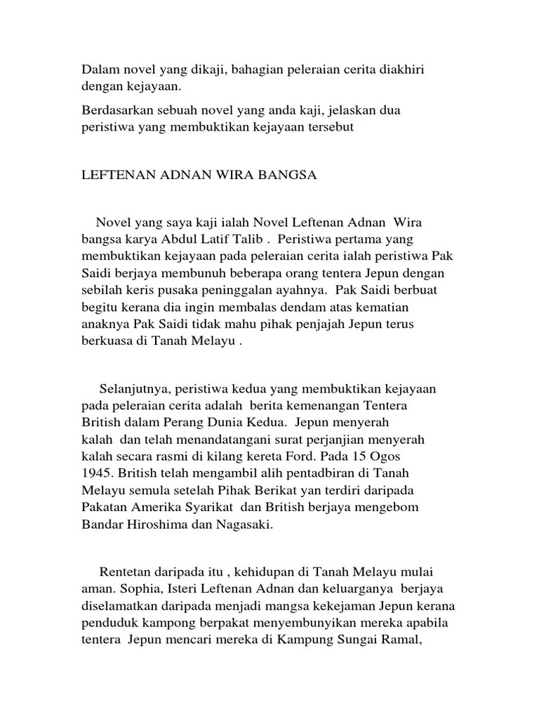 You have just read the article entitled peristiwa penting novel leftenan adnan wira bangsa. Bahagian Peleraian Cerita Diakhiri Dengan Kejayaan F4 F5 Pdf