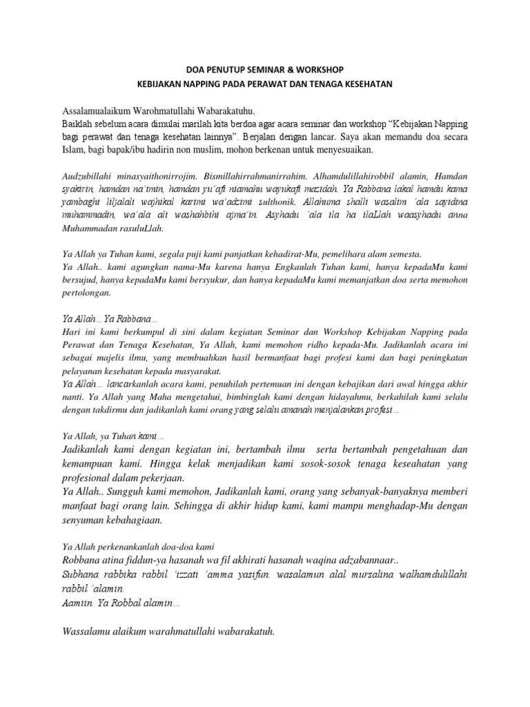 Doa Pembuka Penutup Seminar | PDF