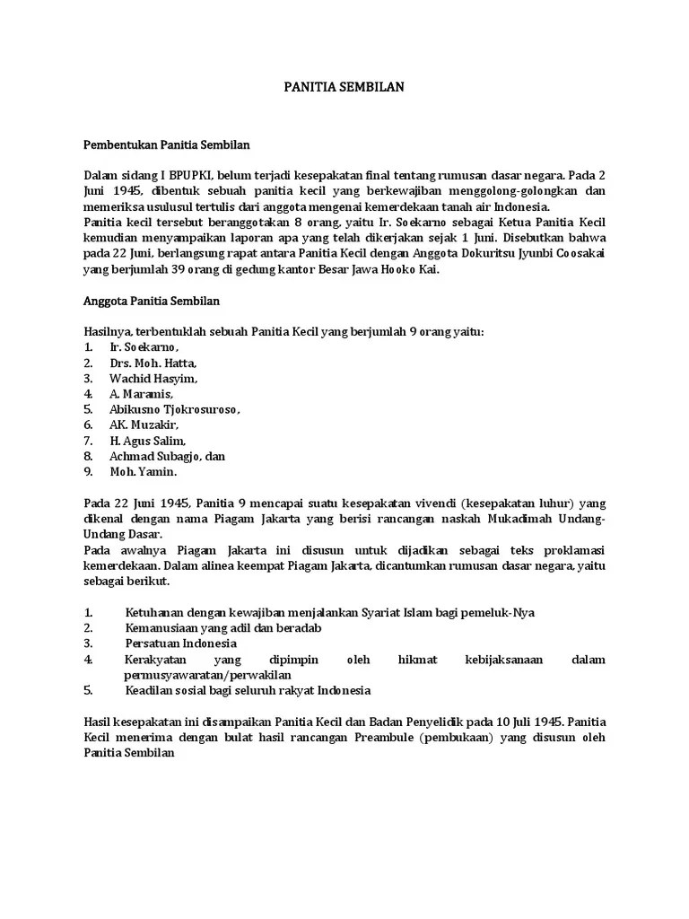 Panitia Sembilan | PDF