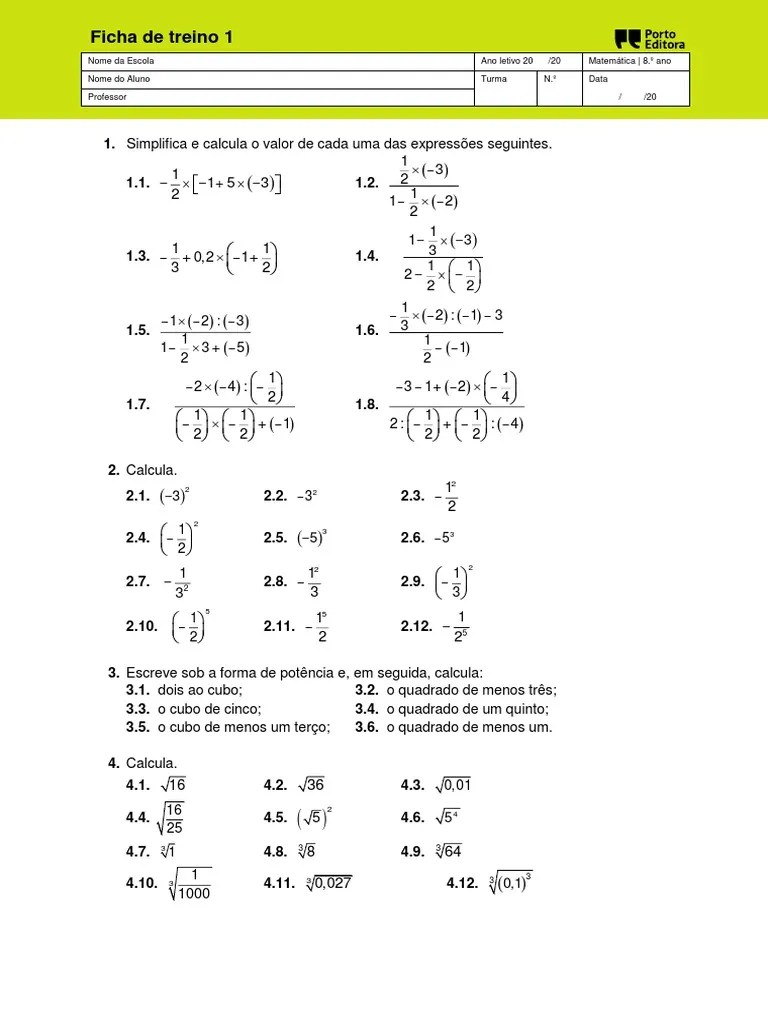Matemática 8º Ano | PDF | Ensino De Matemática | Science