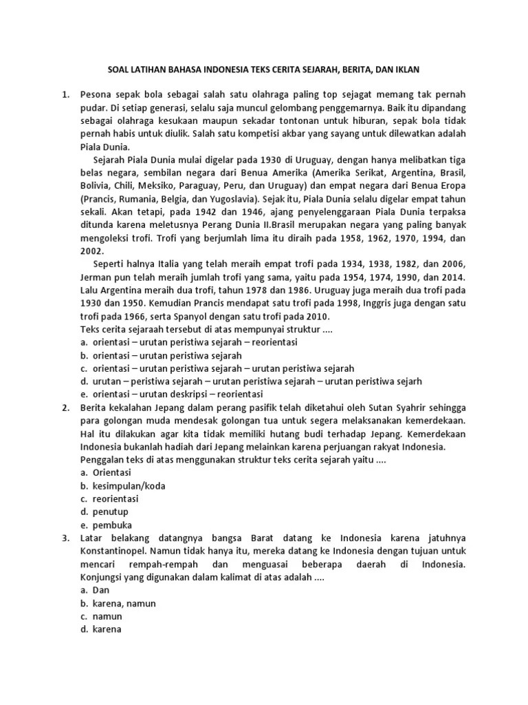 Materi Teks Cerita Sejarah Beserta 30 Contoh Soal Teks Cerita Sejarah Pilihan Ganda Dan Kunci Jawaban Informasi Dunia Pendididkan Contoh soal novel sma.