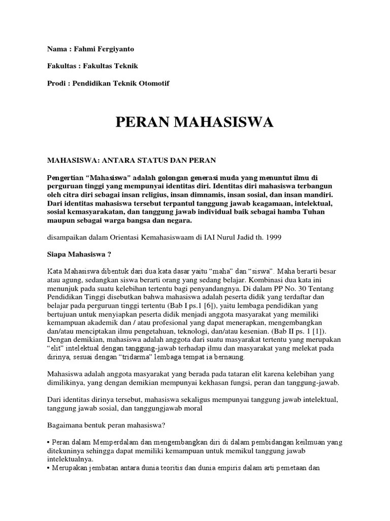 Mahasiswa Tanggung Jawab Sosial Pendapat ini tentunya terjadi.