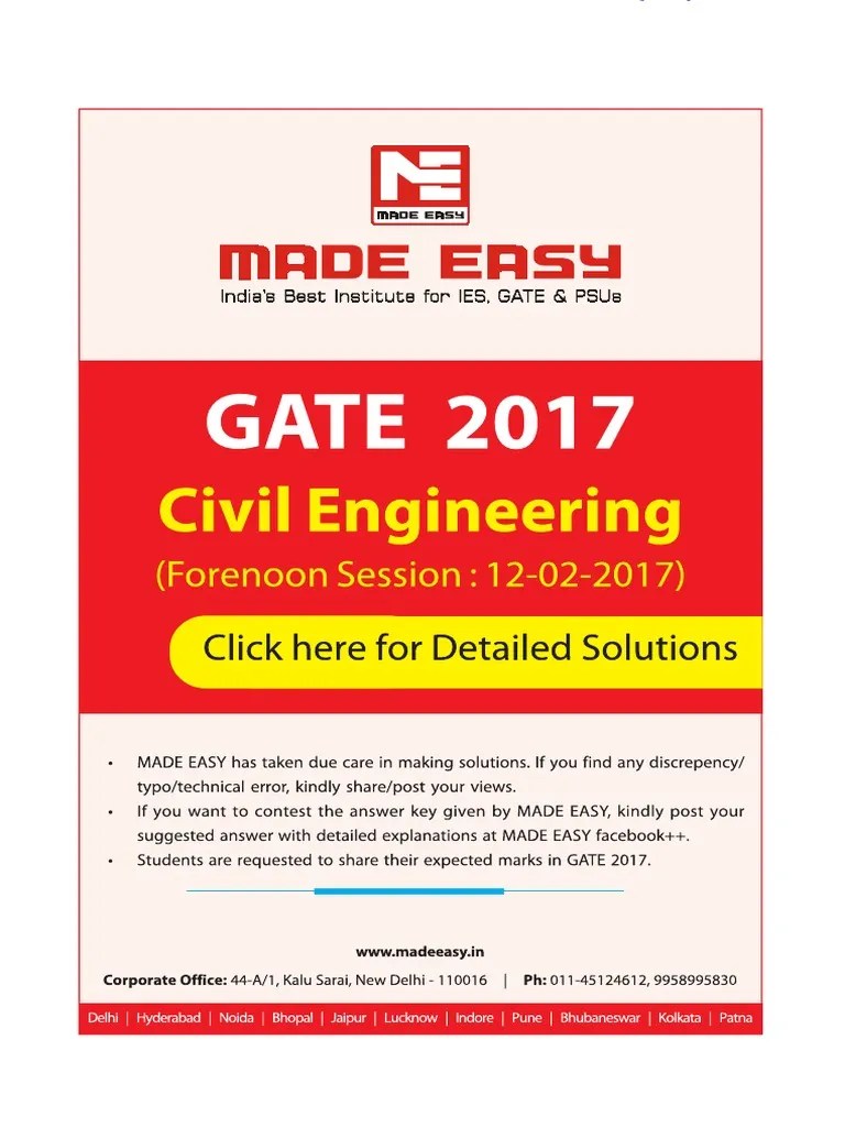 Made Easy Gate Civil Engg Solved Paper | PDF