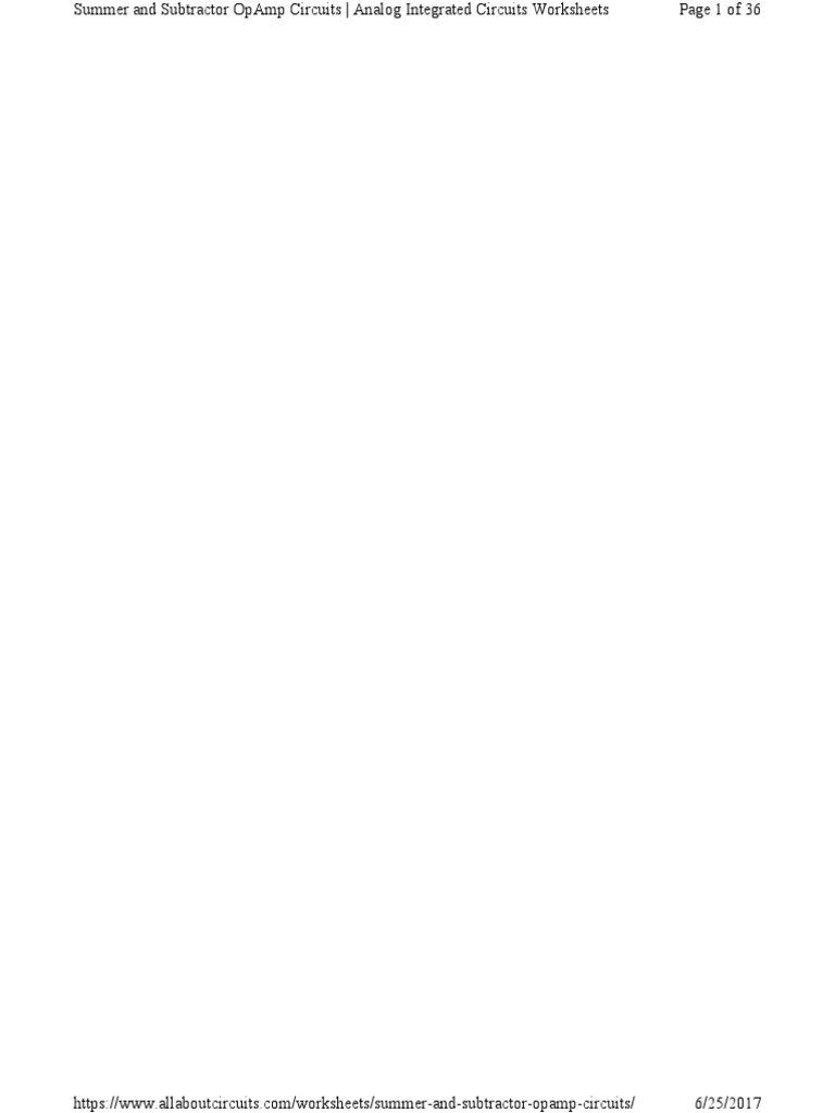 Summer And Subtract Operational Amplifier Amplifier