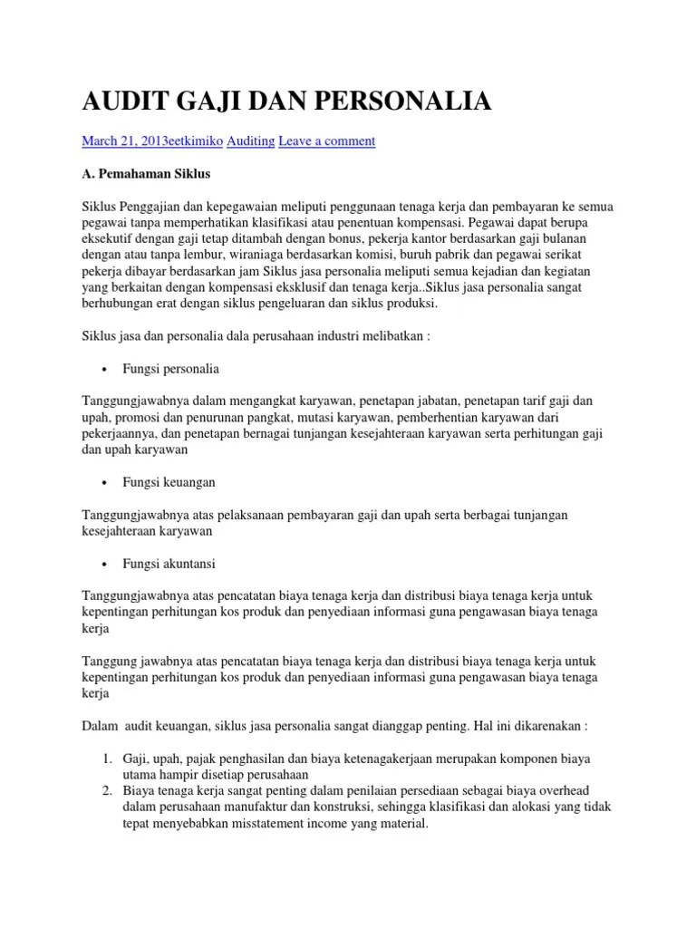 Audit Gaji Dan Personalia | PDF
