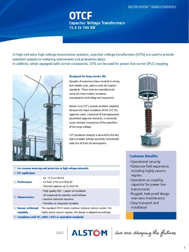 OCTF Capacitor Voltage Transformers PDF | PDF | Capacitor | Transformer