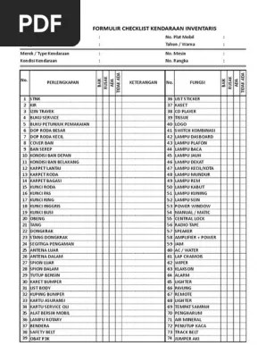 Yuk Simak Contoh Form Checklist Mobil Operasional [Terlengkap] 