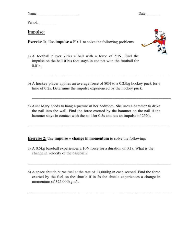 We can find momentum using this equation: Collisions Worksheet And Review Pdf Collision Momentum