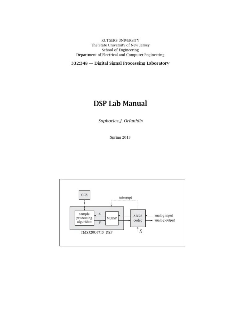 DSP Lab Manual: 332:348 - Digital Signal Processing Laboratory | PDF ...