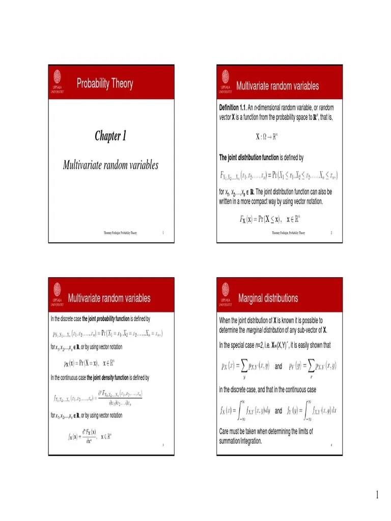 CH 1 Multivariate Random Variables | PDF | Determinant | Probability ...