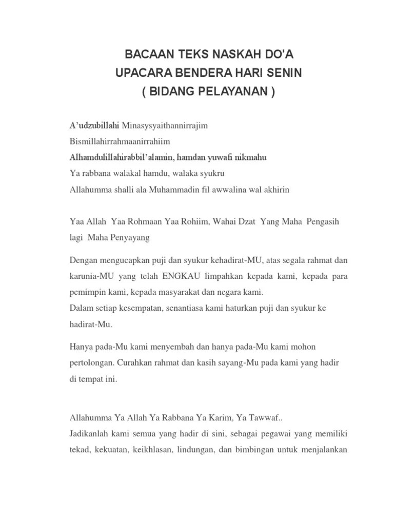Teks Upacara Bendera Hari Senin Dengan