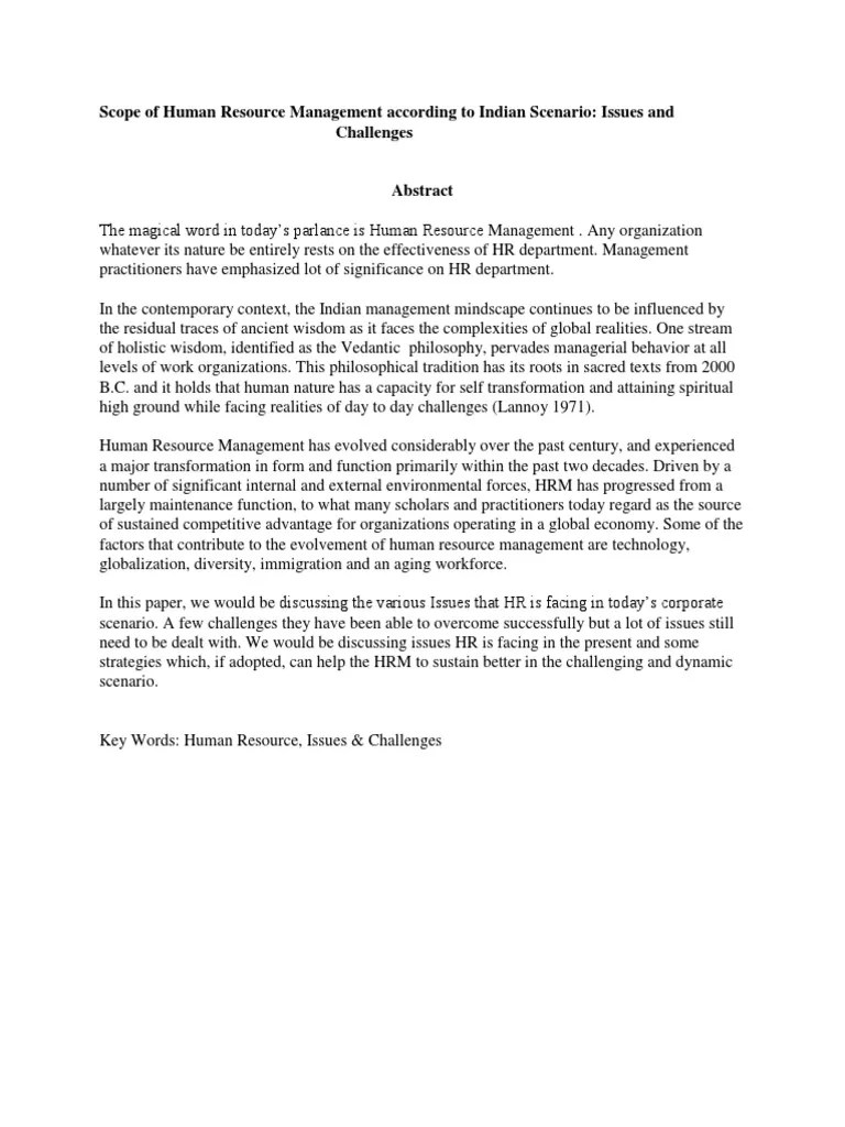Scope Of Human Resource Management | PDF | Human Resource Management ...