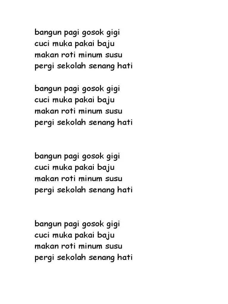 Berikut lirik dan chord lagu anak bangun tidur. Bangun Pagi Gosok Gigi Pdf