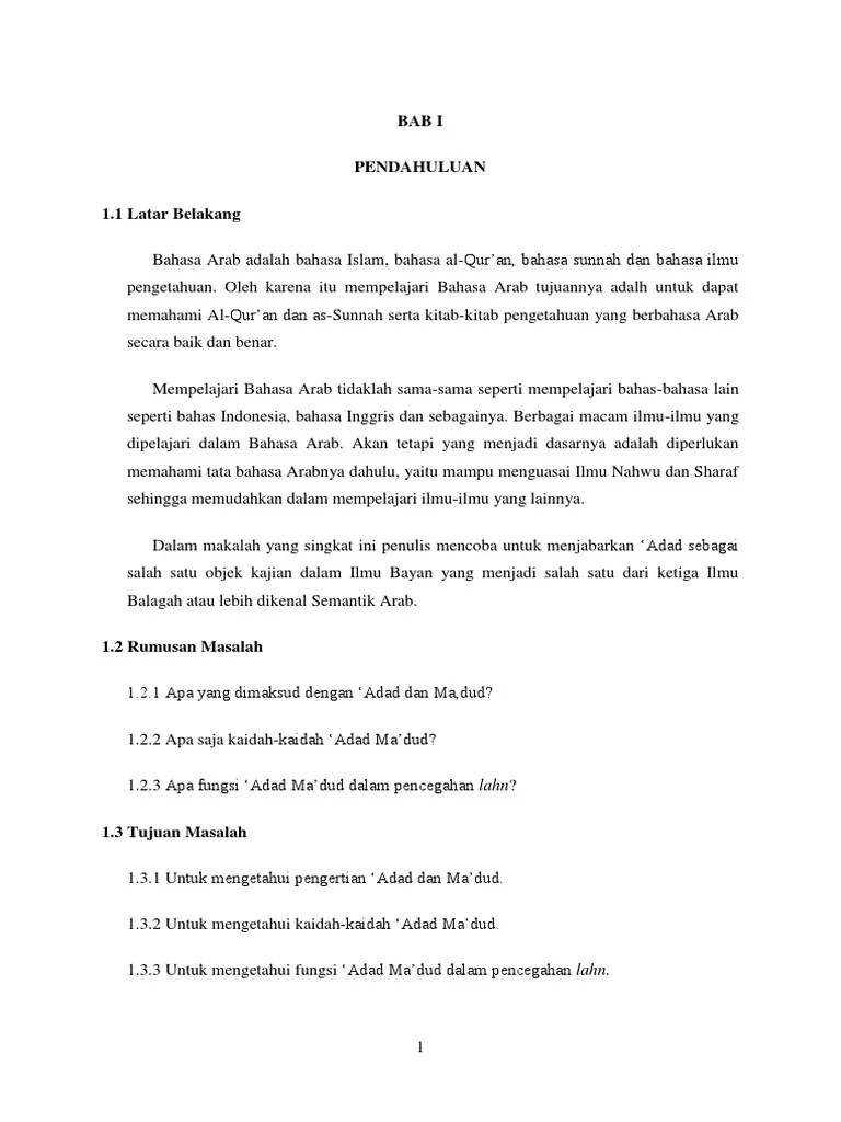 Makalah Bahasa Arab Mengenai &lsquo;Adad Ma&rsquo;Dud | PDF