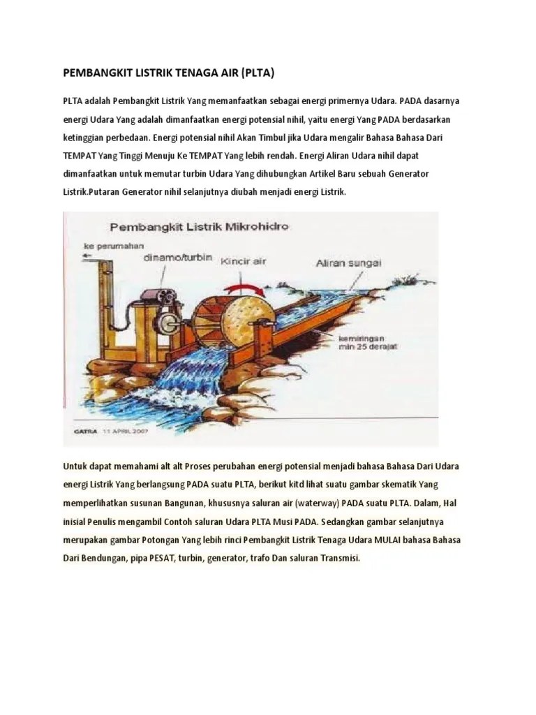 Pembangkit Listrik Tenaga Air | PDF