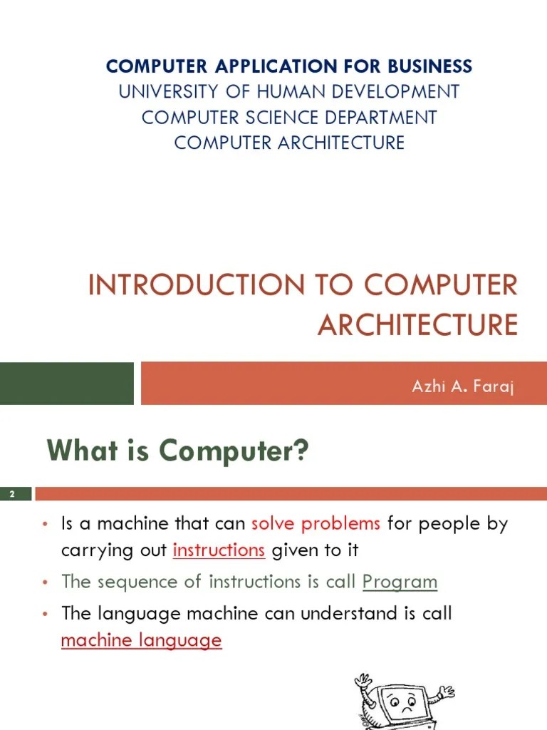 Introduction To Computer Architecture | PDF | Input/Output | Computer ...