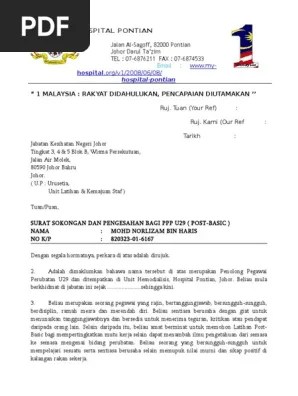 20 contoh surat pengesahan pendapatan dari jkkk. Surat Sokongan Dan Pengesahan Ketua Jabatan 09 Pdf