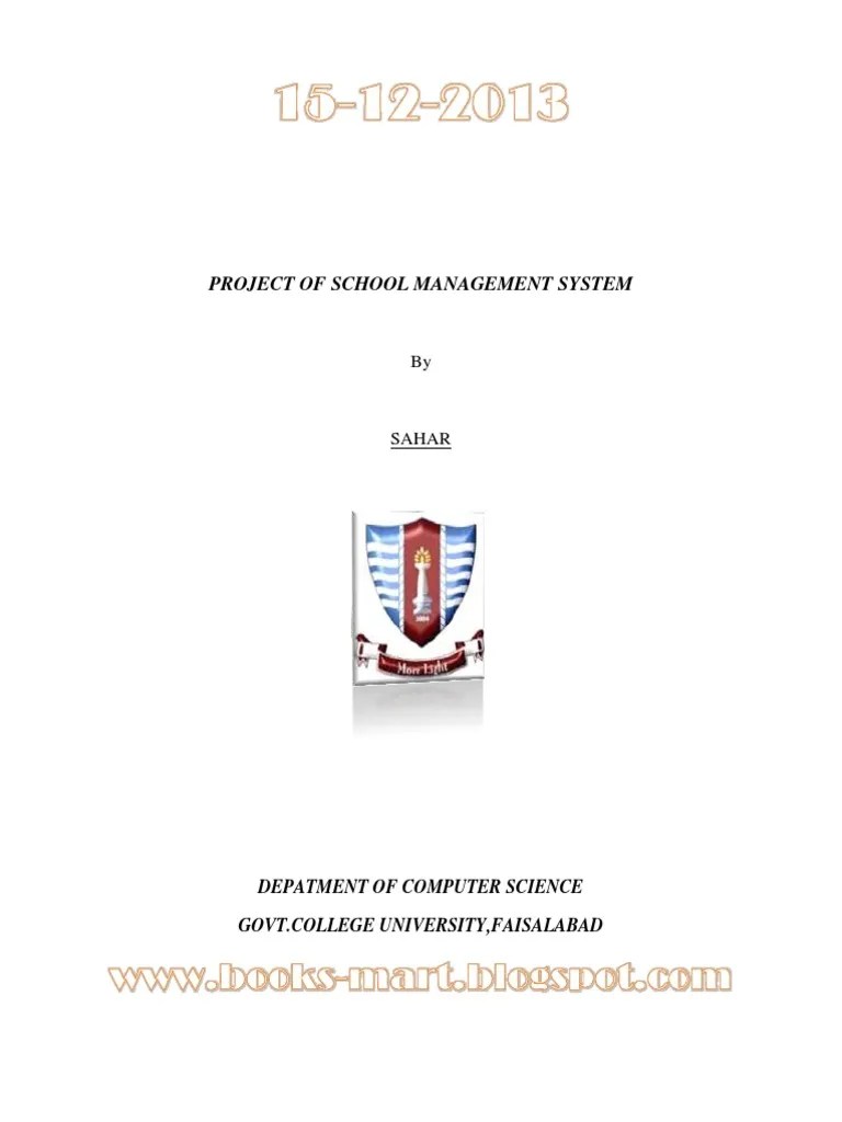 Project Of School Management System PDF | Download Free PDF | Teachers ...