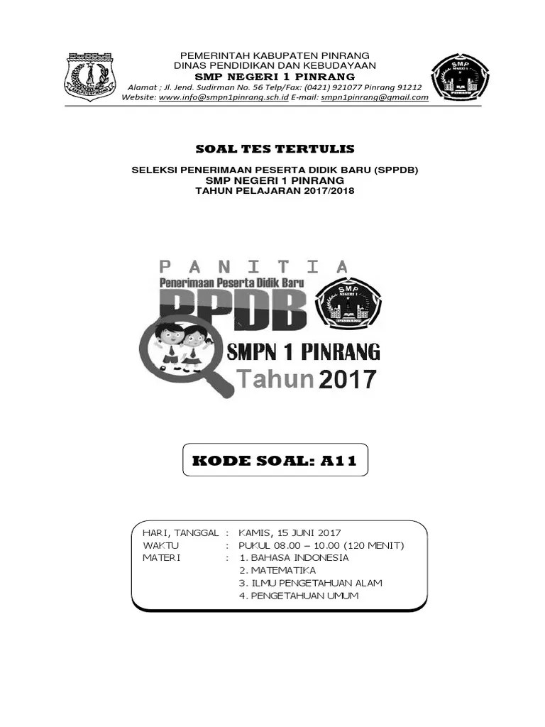 Contoh Soal Tes Masuk Psb Ppdb Rsbi Info Wisata Hits