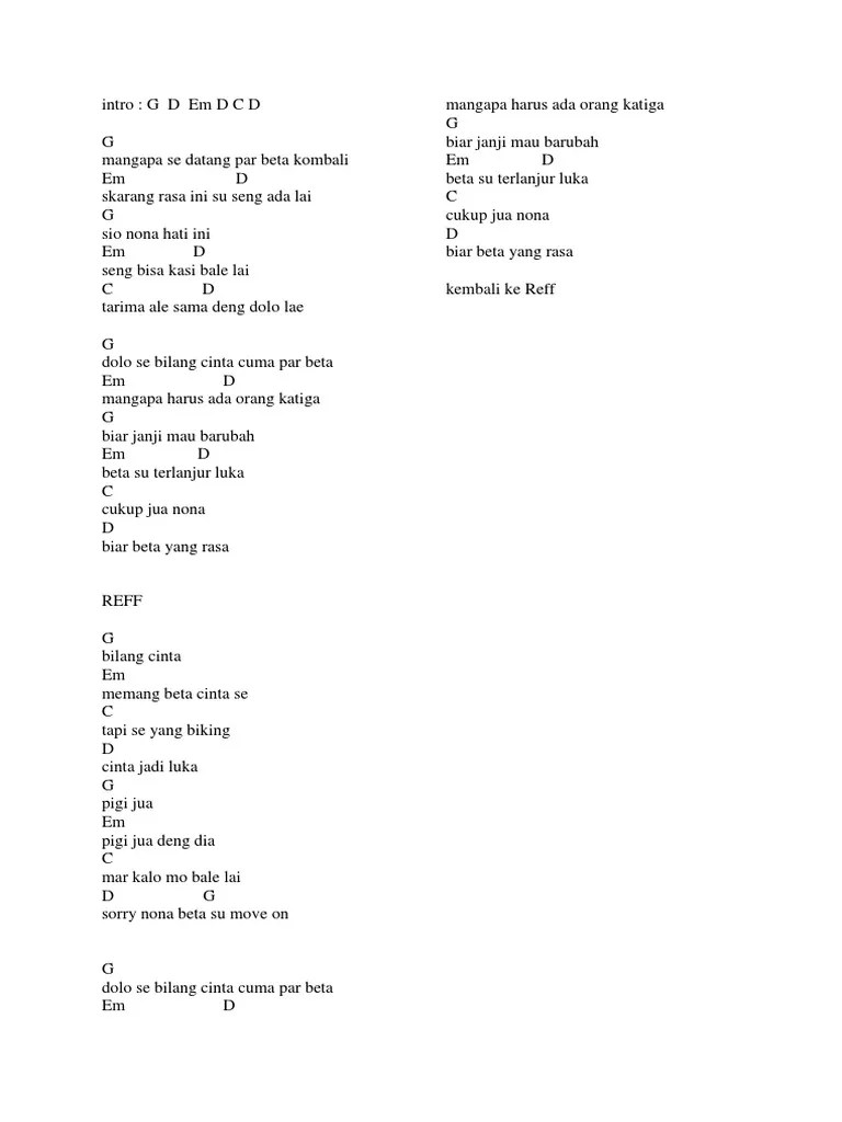 Chord Lagu Ambon Move On | PDF