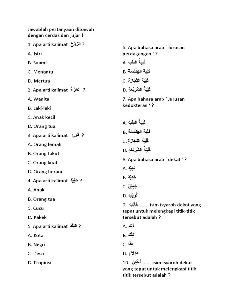 Kosakata Bahasa Arab Keluarga Di Rumah