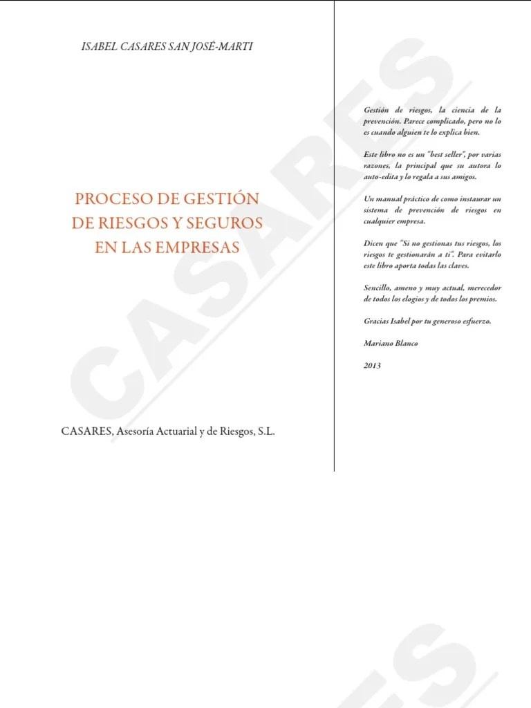 Libro 1 PROCESO DE GESTIÓN DE RIESGOS Y SEGUROS PDF | PDF | Seguro ...
