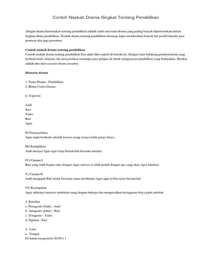 Contoh Drama Singkat | PDF