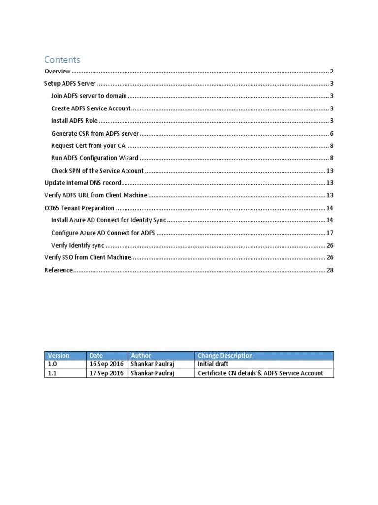 Step-By-Step ADFS Setup For O365 SSO V1.1 | PDF | Application Layer ...