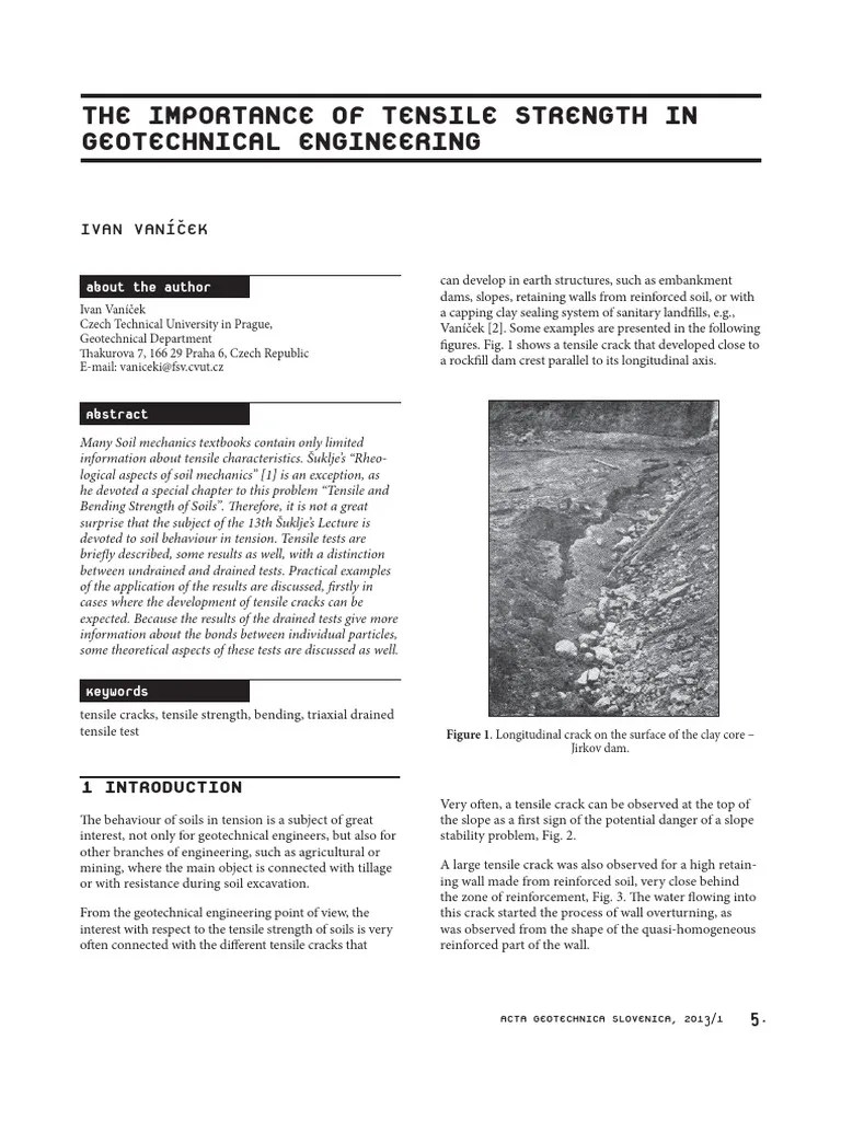 Tensile Strength In Soil | PDF | Strength Of Materials | Stress (Mechanics)