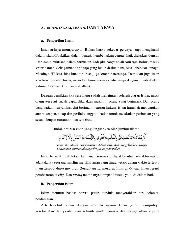 Makalah Iman Islam Ihsan Dan Takwa | PDF