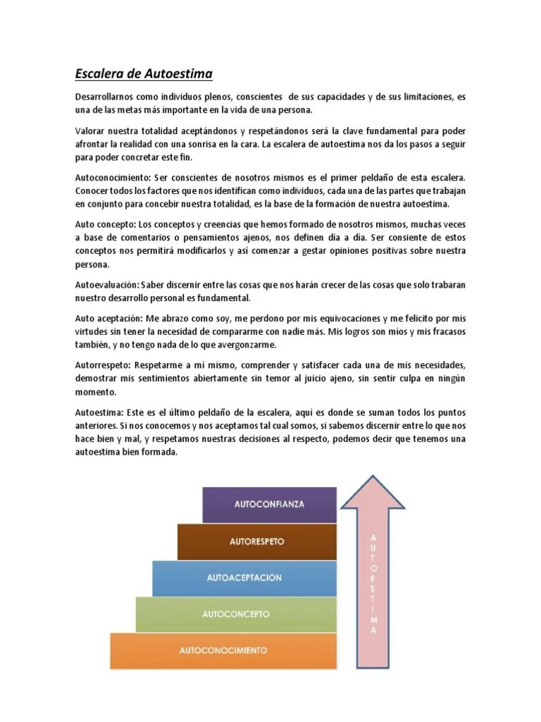 Escalera De Autoestima | PDF | Metafísica De La Mente | Ciencia Cognitiva