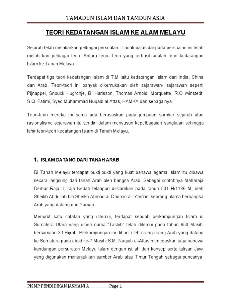 Teori Kedatangan Islam Ke Alam Melayu | PDF